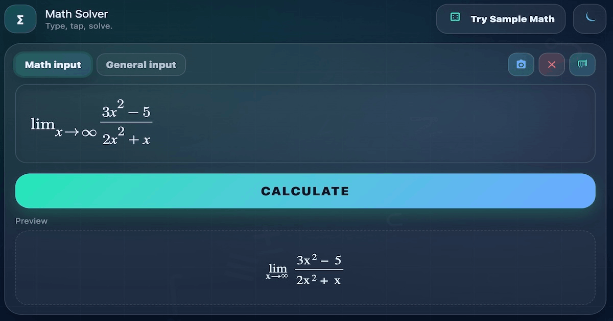 Math Solver – Equation, Algebra & Calculus Calculator