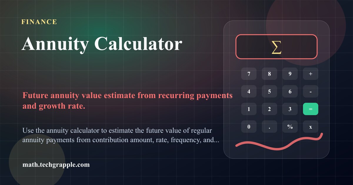Annuity Calculator - Calculate Annuity Growth & Future Value