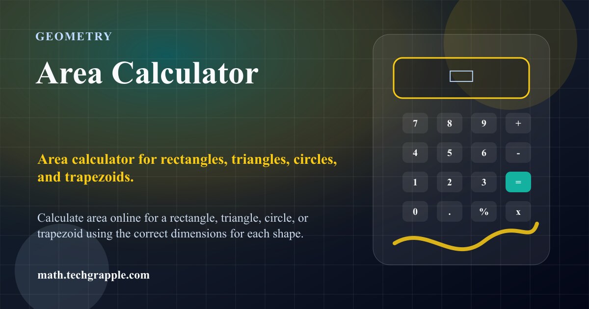 Area Calculator - Solve Flat 2D Shape Areas Online