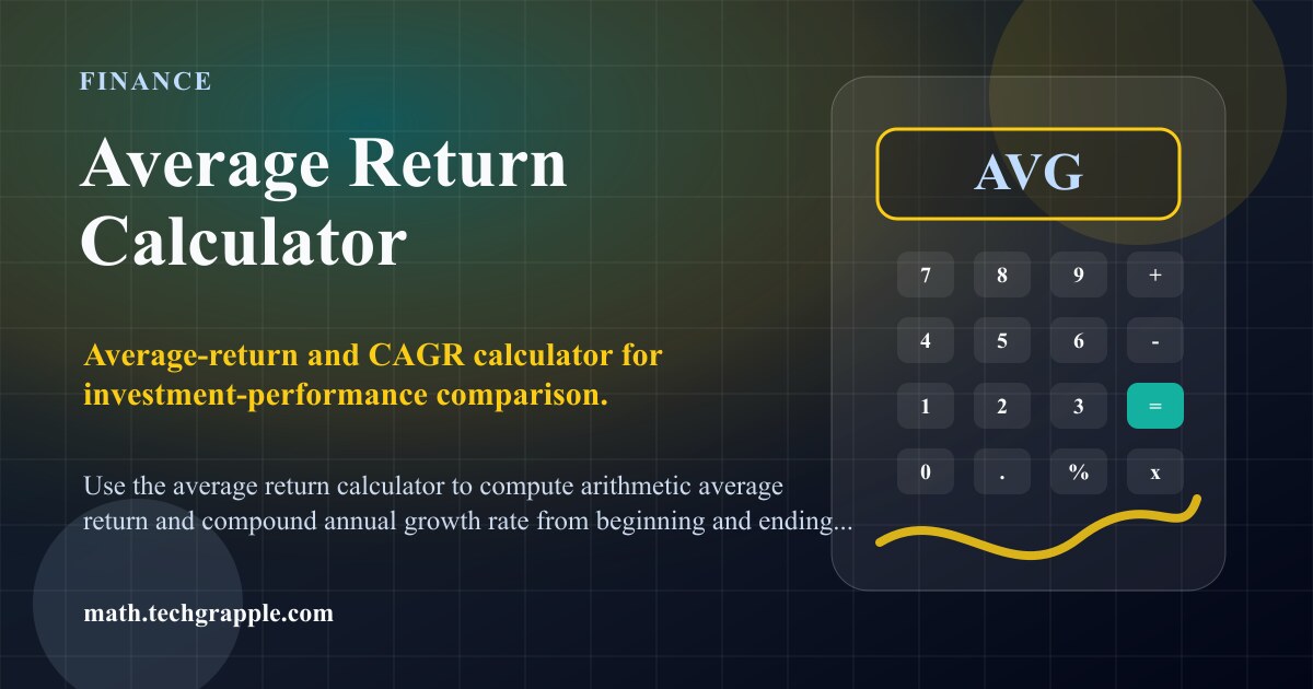 Average Return Calculator - Arithmetic vs. Geometric Mean