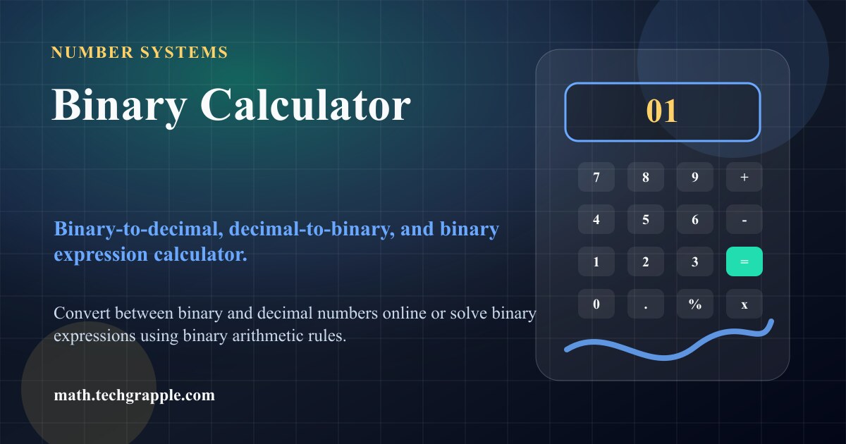 Binary Calculator - Add, Subtract, Multiply, & Divide Base-2