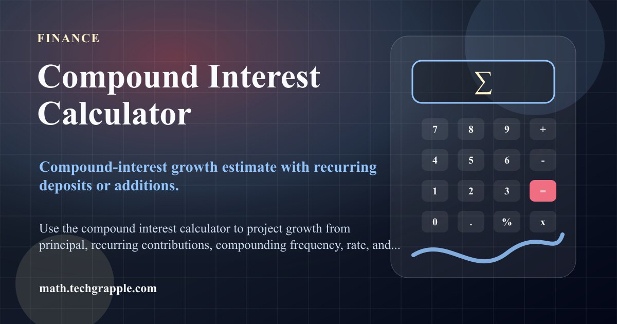 Compound Interest Calculator - Calculate Compounded Savings Growth