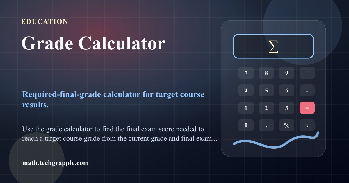 Grade Calculator - Find Final Exam & Weighted Class Grades
