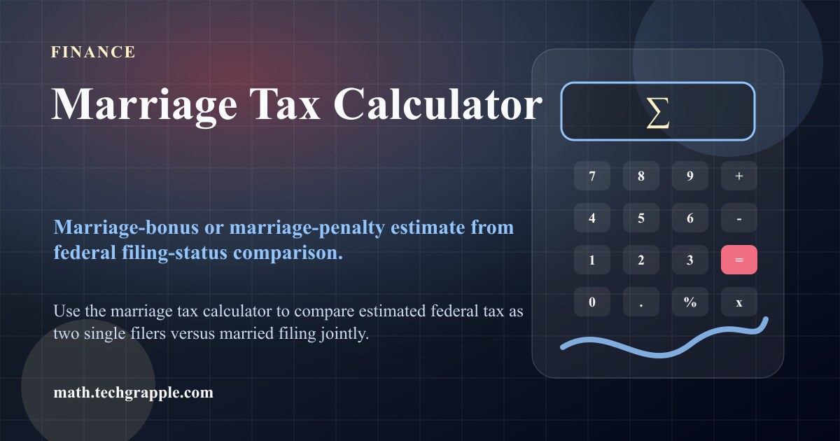 Marriage Tax Calculator - Calculate Joint Filing Tax Impact