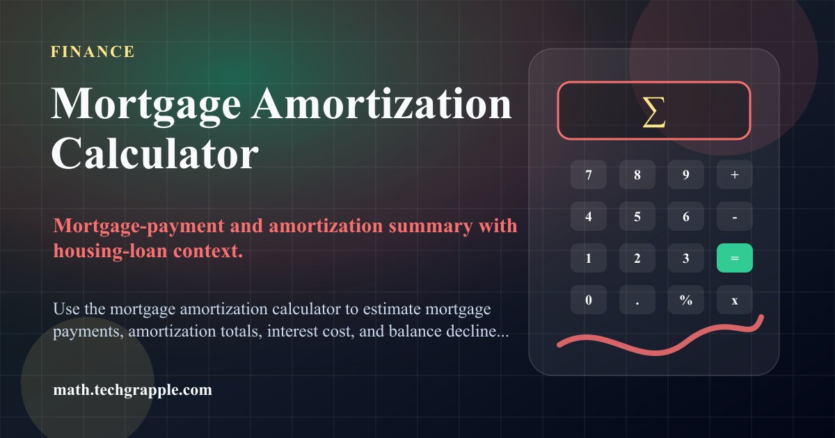 Mortgage Amortization Calculator - Generate Loan Amortization Schedules