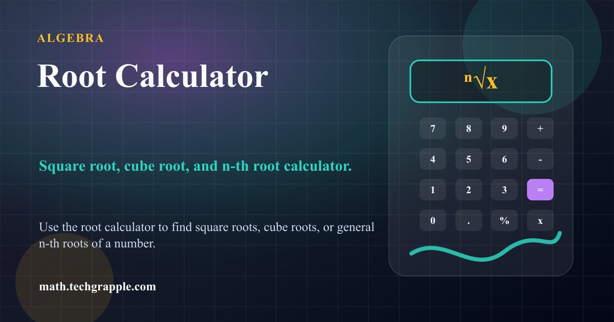 Root Calculator - Solve Square, Cube, & N-th Roots Online