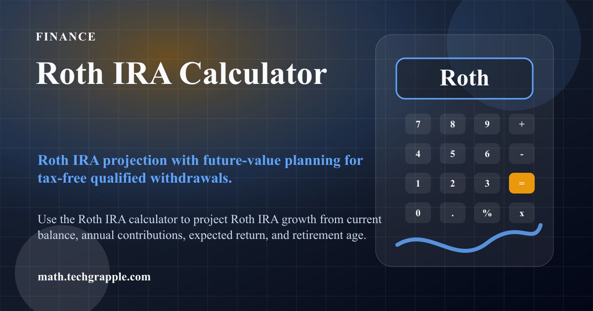 Roth IRA Calculator - Calculate Tax Free Retirement Savings
