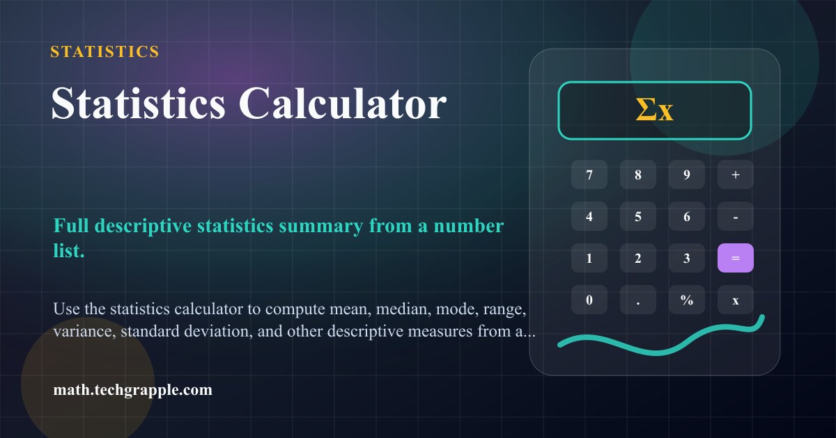 Statistics Calculator - Solve Mean, Median, Standard Deviation