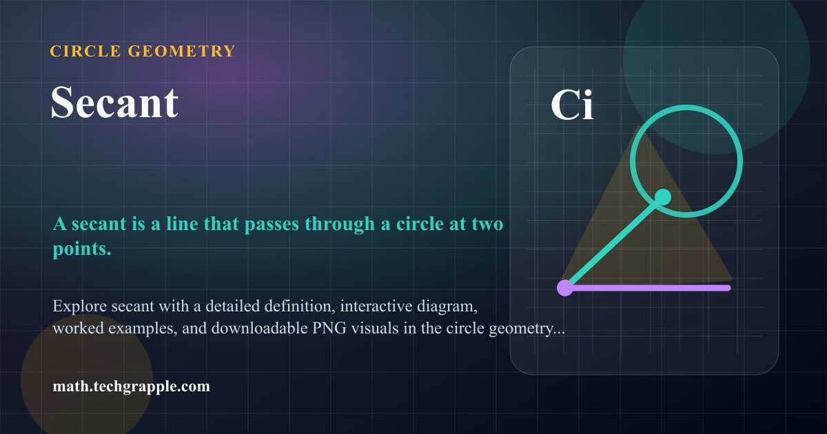 Secant Object Secant Geometry: Diagram and Examples